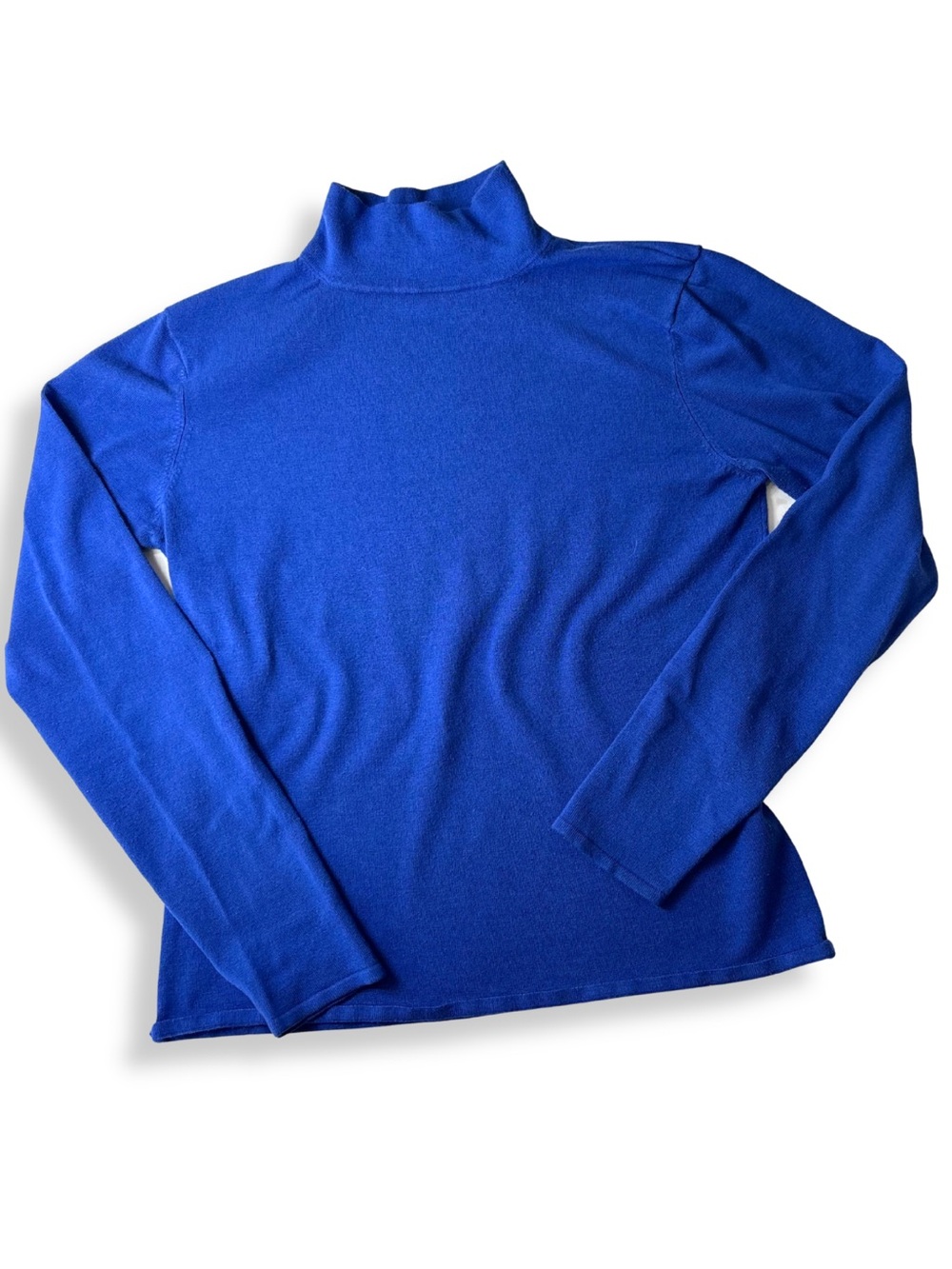 Dillard’s & Tahari Cobalt Blue Mock Neck Knit Sweater Top Size Large